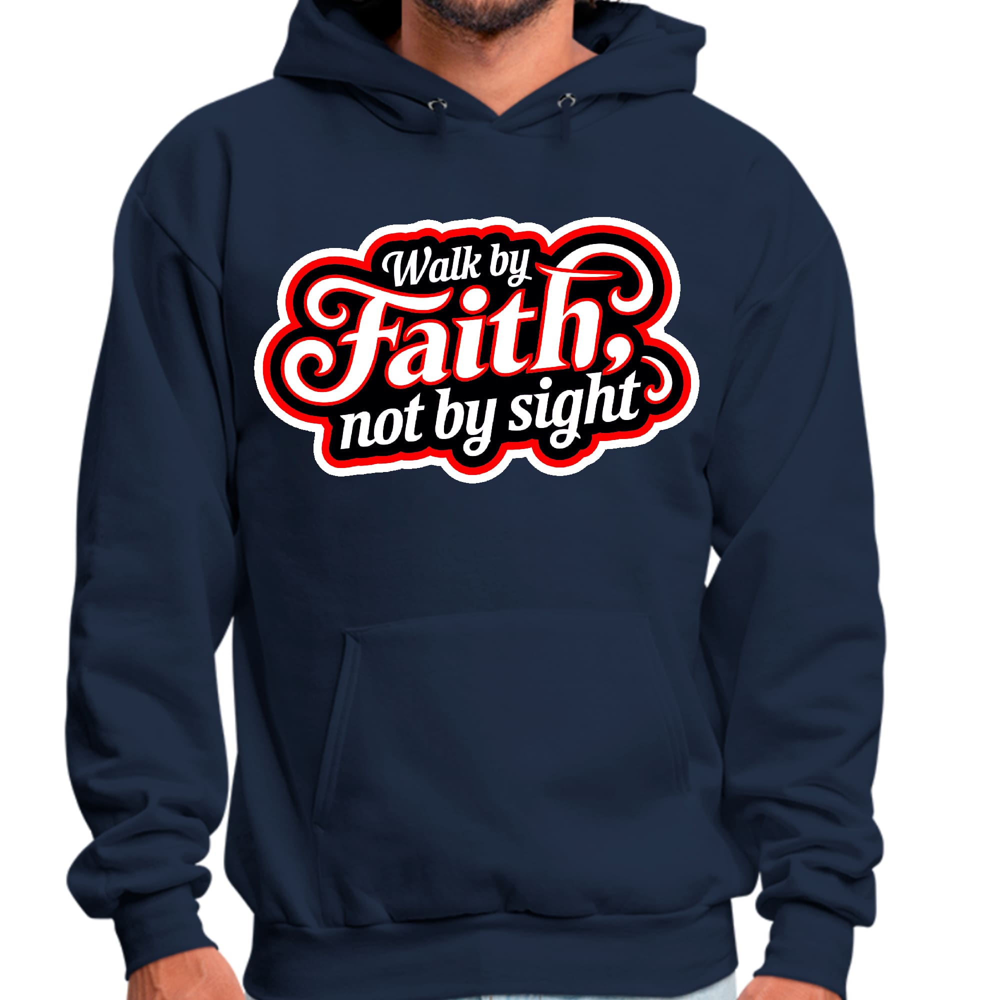 Mens Graphic Hoodie Walk by Faith - not by Sight