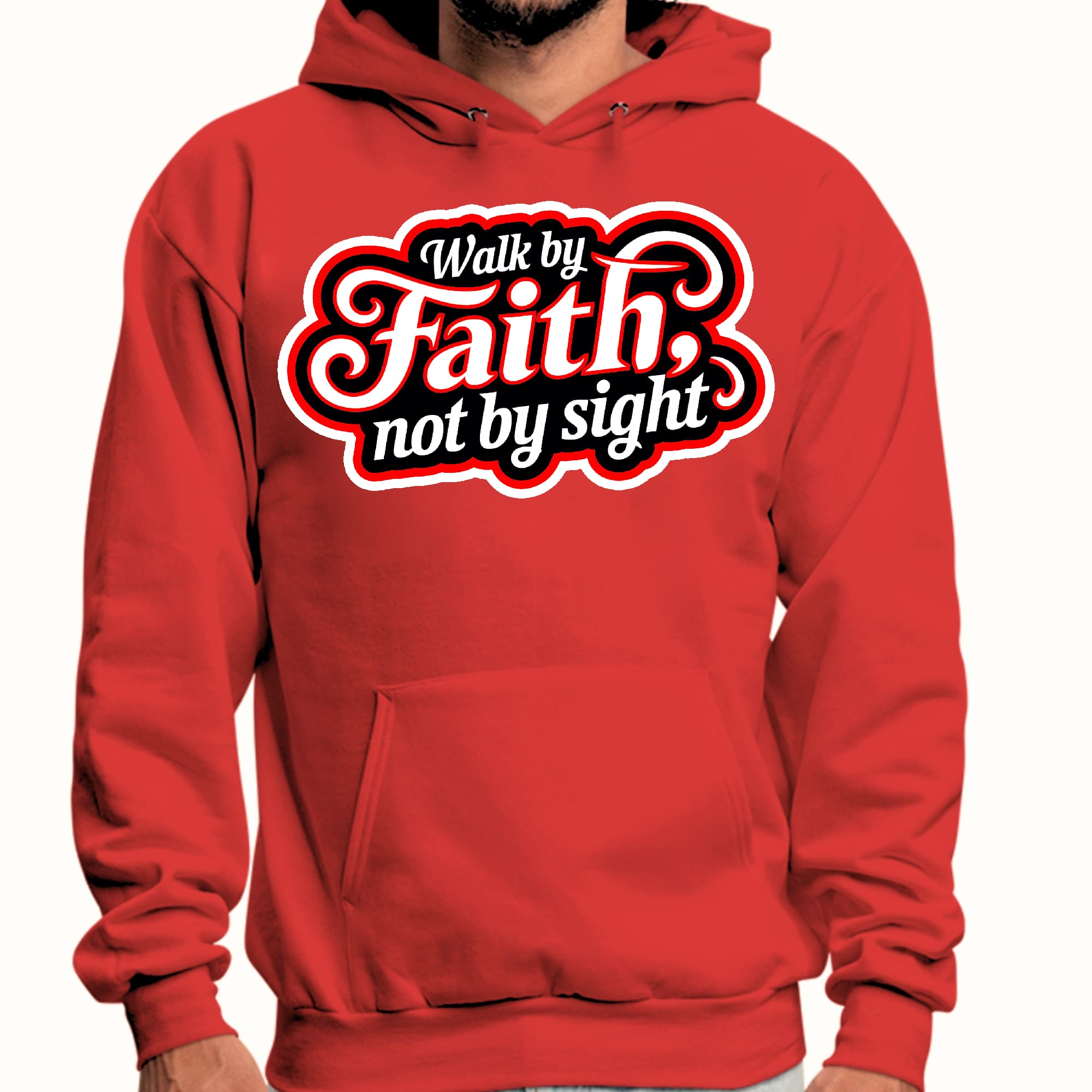 Mens Graphic Hoodie Walk by Faith - not by Sight