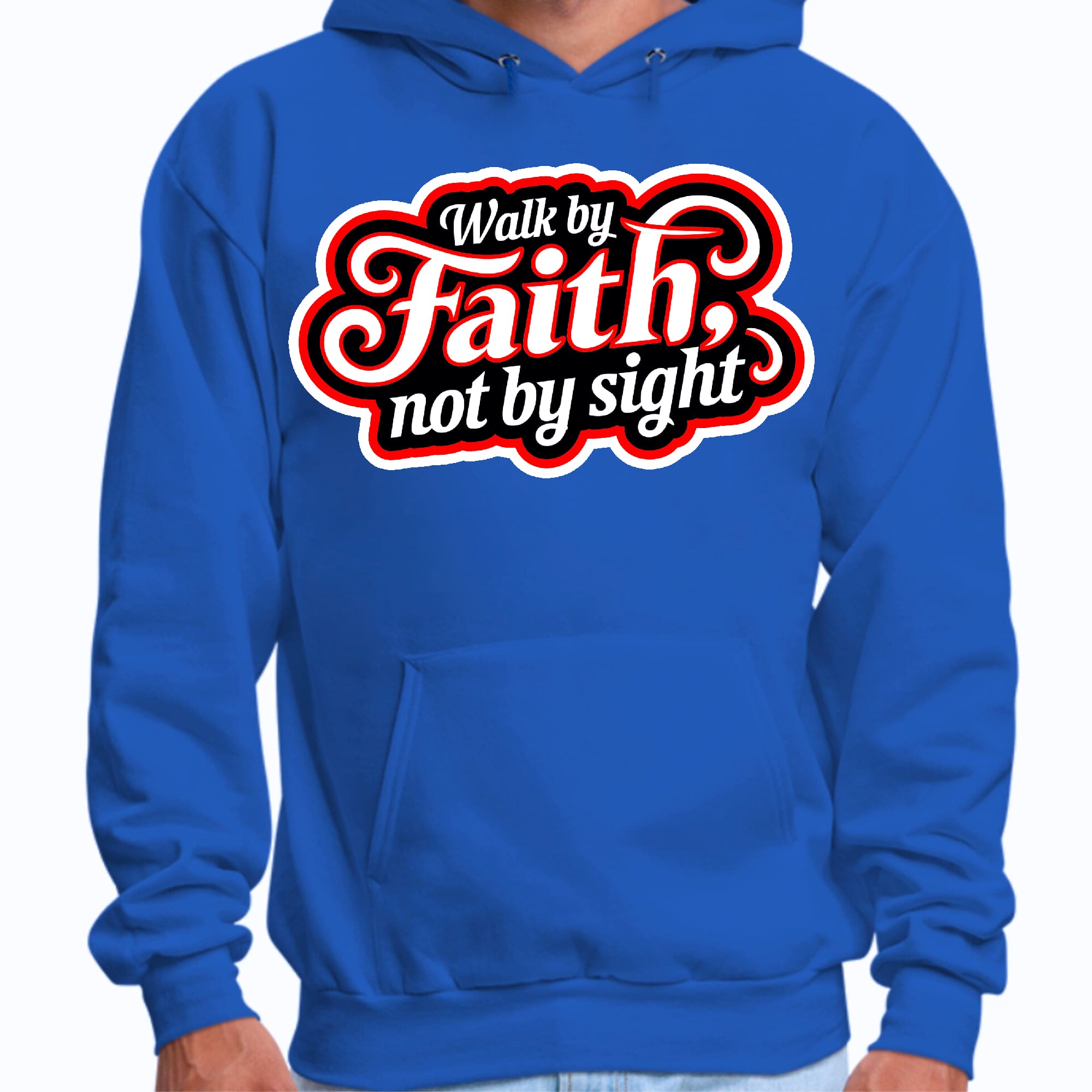 Mens Graphic Hoodie Walk by Faith - not by Sight
